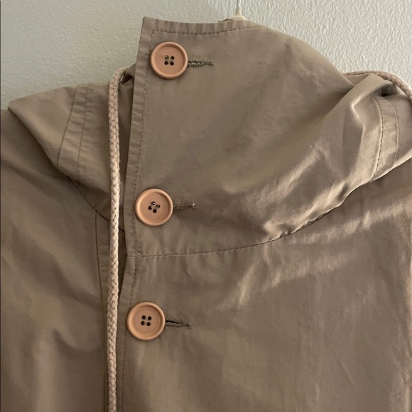 Frankie Shop Beige Hooded Button Front Oversized Parka - Picture 4 of 16